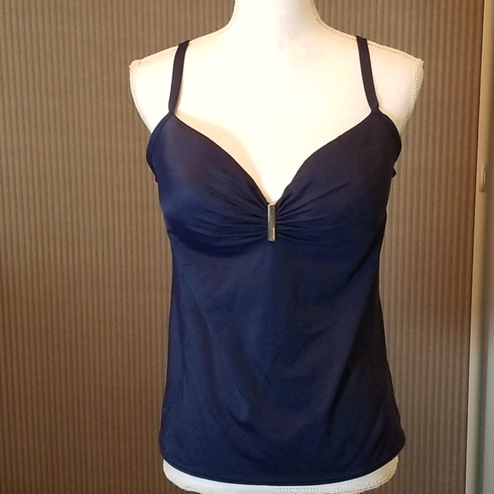 Victoria's Secret 36D navy blue tankini swim top